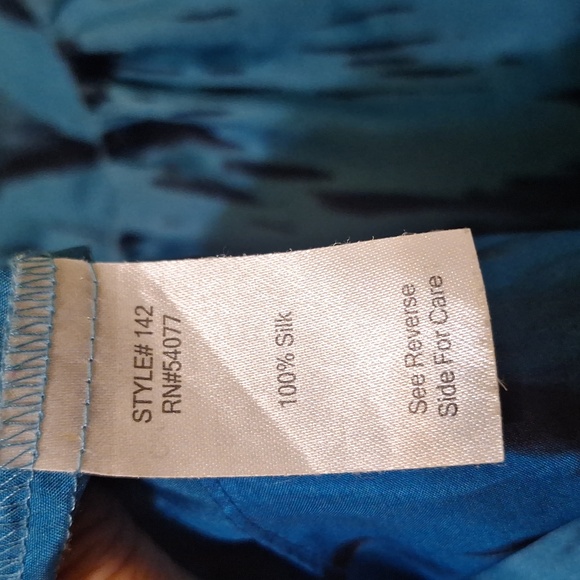 Cabi 100% Silk Medium Serene Blouse blue ombre sleeveless tiered - Picture 4 of 6